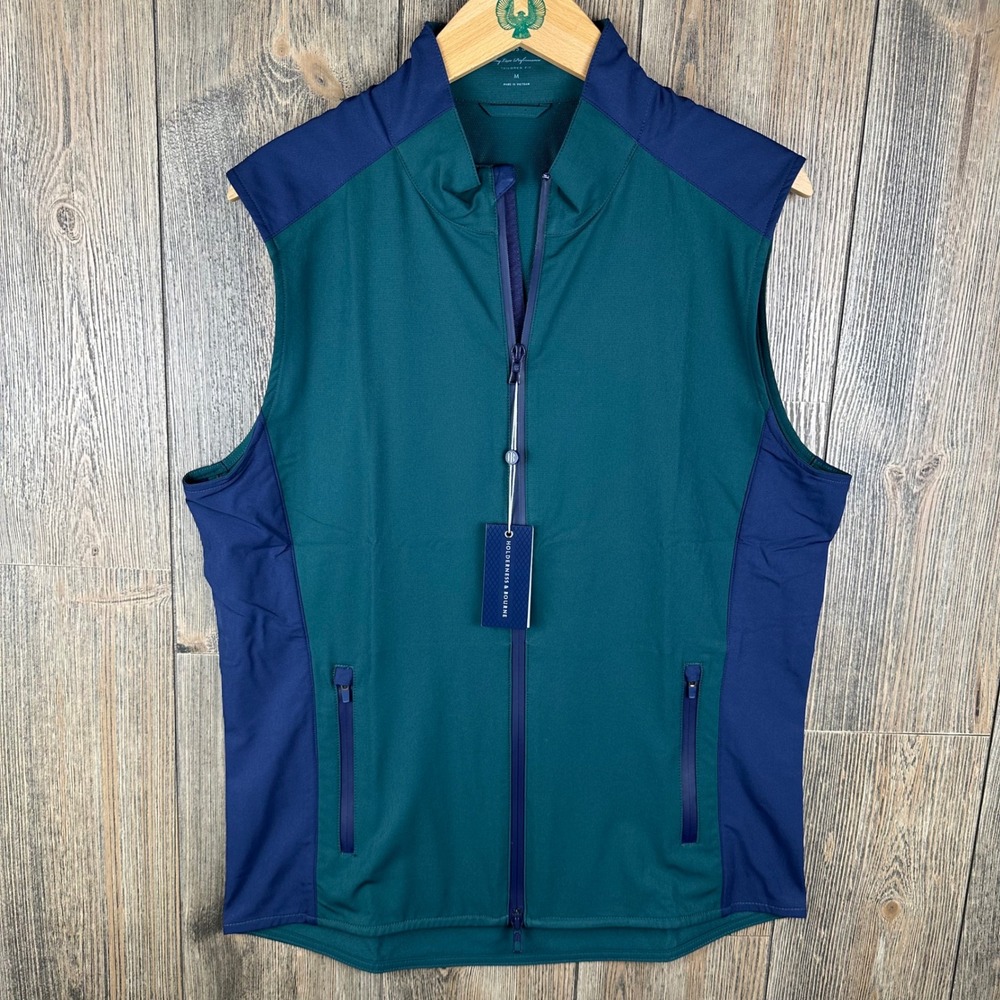 Holderness & Bourne The Hayes Vest Pine Green Navy NWT Men's Medium Performance